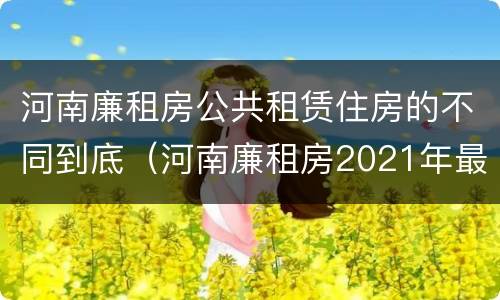 河南廉租房公共租赁住房的不同到底（河南廉租房2021年最新通知）