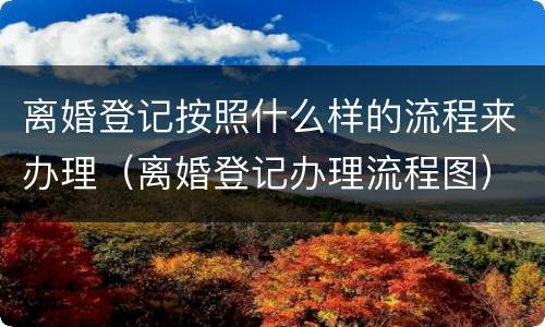 离婚登记按照什么样的流程来办理（离婚登记办理流程图）