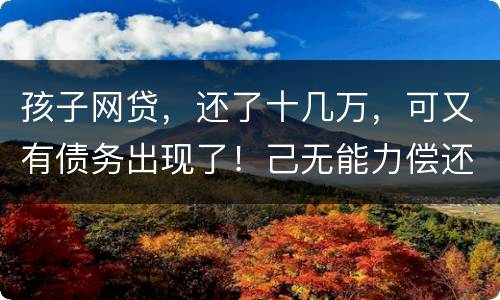 孩子网贷，还了十几万，可又有债务出现了！己无能力偿还，怎么办