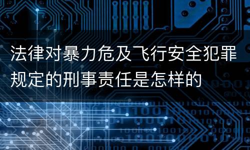 法律对暴力危及飞行安全犯罪规定的刑事责任是怎样的