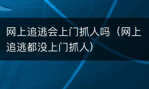 网上追逃会上门抓人吗（网上追逃都没上门抓人）
