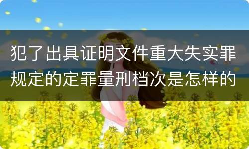 犯了出具证明文件重大失实罪规定的定罪量刑档次是怎样的