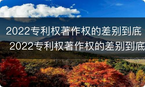2022专利权著作权的差别到底 2022专利权著作权的差别到底有多大