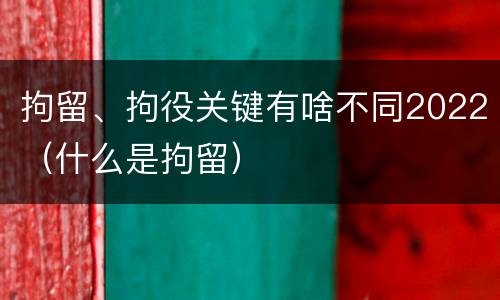 拘留、拘役关键有啥不同2022（什么是拘留）