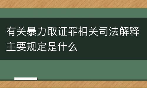 有关暴力取证罪相关司法解释主要规定是什么