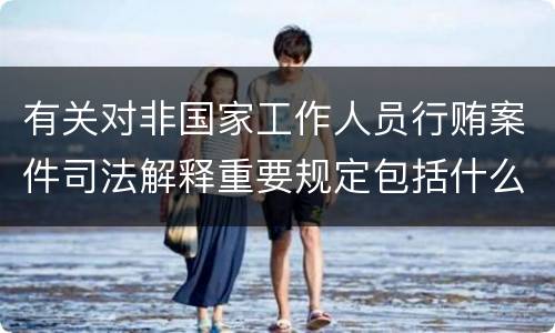 有关对非国家工作人员行贿案件司法解释重要规定包括什么