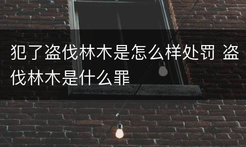 犯了盗伐林木是怎么样处罚 盗伐林木是什么罪