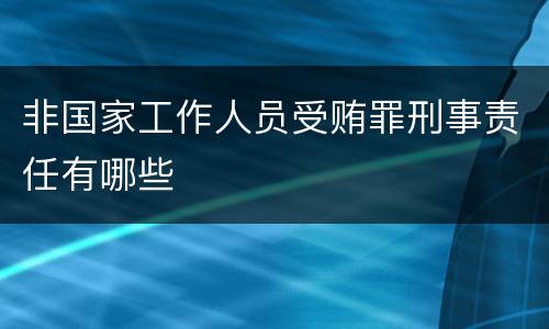 非国家工作人员受贿罪刑事责任有哪些