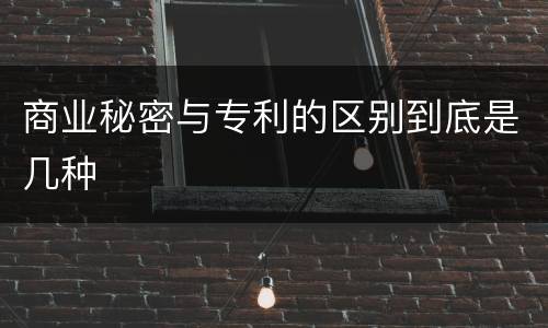 商业秘密与专利的区别到底是几种