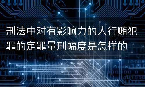 刑法中对有影响力的人行贿犯罪的定罪量刑幅度是怎样的