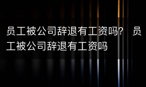 员工被公司辞退有工资吗？ 员工被公司辞退有工资吗