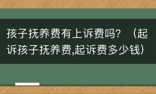 孩子抚养费有上诉费吗？（起诉孩子抚养费,起诉费多少钱）