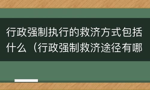 行政强制执行的救济方式包括什么（行政强制救济途径有哪些）