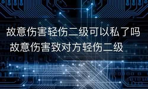 故意伤害轻伤二级可以私了吗 故意伤害致对方轻伤二级