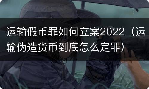 运输假币罪如何立案2022（运输伪造货币到底怎么定罪）