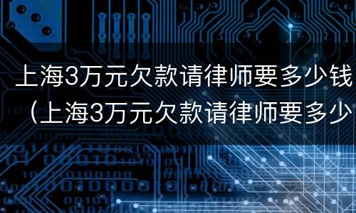 上海3万元欠款请律师要多少钱（上海3万元欠款请律师要多少钱呢）