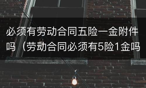 必须有劳动合同五险一金附件吗（劳动合同必须有5险1金吗）