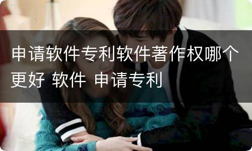 申请软件专利软件著作权哪个更好 软件 申请专利