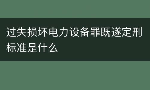 过失损坏电力设备罪既遂定刑标准是什么