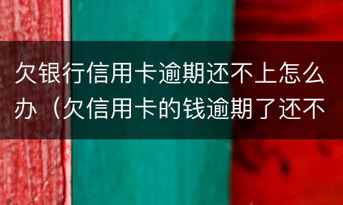 欠银行信用卡逾期还不上怎么办（欠信用卡的钱逾期了还不上怎么办）