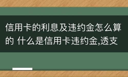 信用卡的利息及违约金怎么算的 什么是信用卡违约金,透支利息