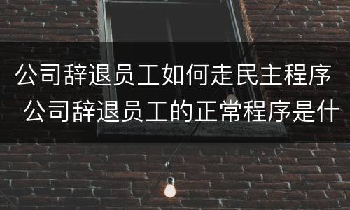 公司辞退员工如何走民主程序 公司辞退员工的正常程序是什么?