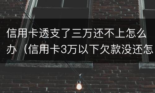 信用卡透支了三万还不上怎么办（信用卡3万以下欠款没还怎么办）