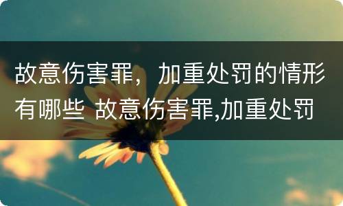 故意伤害罪,加重处罚的情形有哪些 故意伤害罪,加重处罚的情形有哪些呢 故意伤害罪,加重处罚的情形有哪些 故意伤害罪,加重处罚的情形有哪些呢
