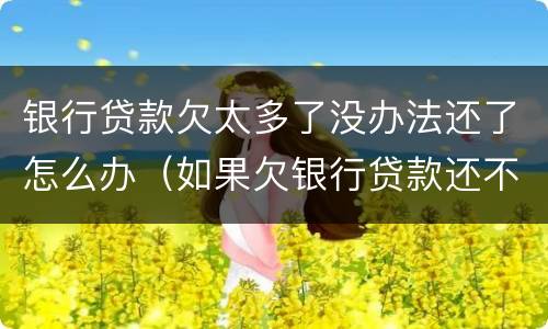 银行贷款欠太多了没办法还了怎么办（如果欠银行贷款还不起会怎样处理）