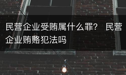 民营企业受贿属什么罪？ 民营企业贿赂犯法吗