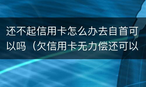 还不起信用卡怎么办去自首可以吗（欠信用卡无力偿还可以去自首吗）