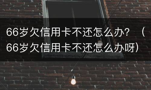 66岁欠信用卡不还怎么办？（66岁欠信用卡不还怎么办呀）