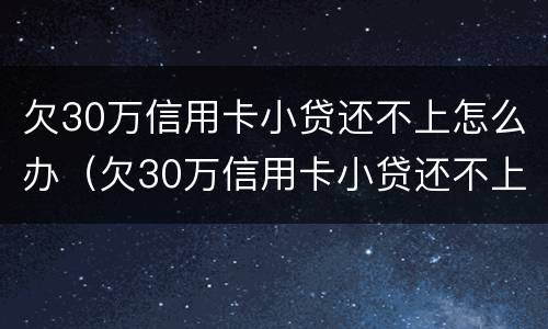 欠30万信用卡小贷还不上怎么办（欠30万信用卡小贷还不上怎么办呢）