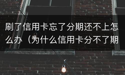 刷了信用卡忘了分期还不上怎么办（为什么信用卡分不了期还款）