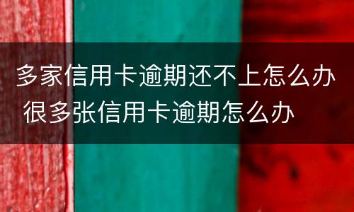 多家信用卡逾期还不上怎么办 很多张信用卡逾期怎么办