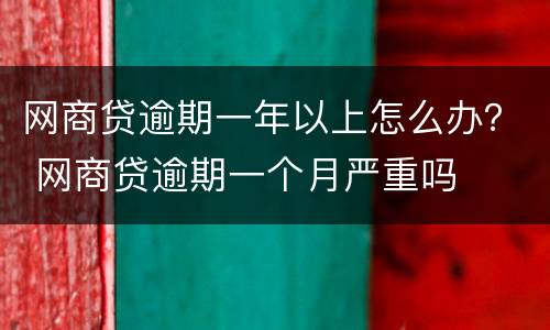 网商贷逾期一年以上怎么办？ 网商贷逾期一个月严重吗