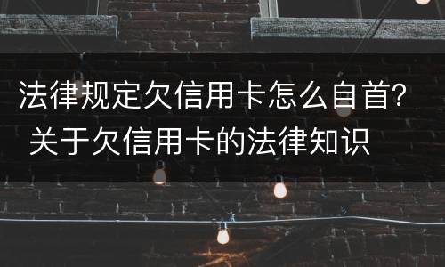 法律规定欠信用卡怎么自首？ 关于欠信用卡的法律知识