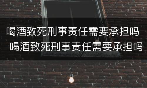 喝酒致死刑事责任需要承担吗 喝酒致死刑事责任需要承担吗知乎