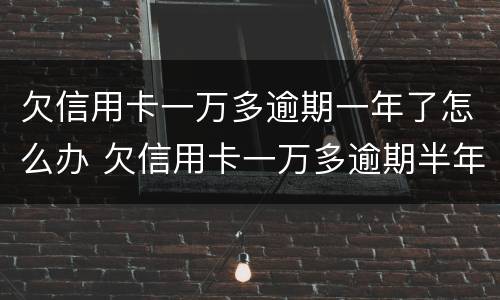 欠信用卡一万多逾期一年了怎么办 欠信用卡一万多逾期半年多没还会怎么样?
