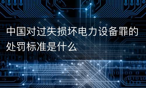 中国对过失损坏电力设备罪的处罚标准是什么
