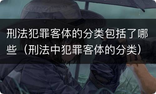 刑法犯罪客体的分类包括了哪些（刑法中犯罪客体的分类）