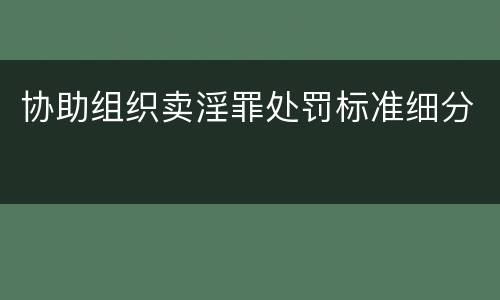协助组织卖淫罪处罚标准细分