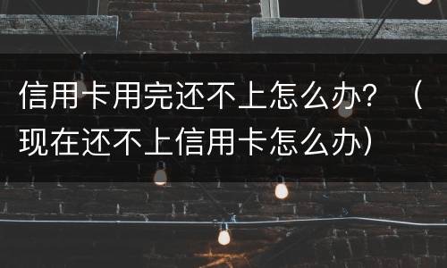 信用卡用完还不上怎么办？（现在还不上信用卡怎么办）