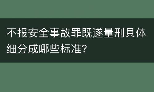 不报安全事故罪既遂量刑具体细分成哪些标准？