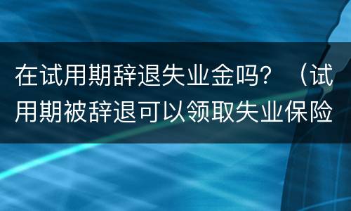 在试用期辞退失业金吗？（试用期被辞退可以领取失业保险金吗）