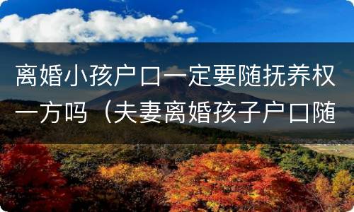 离婚小孩户口一定要随抚养权一方吗（夫妻离婚孩子户口随谁）