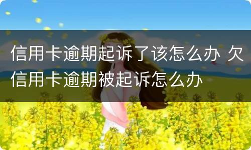信用卡逾期起诉了该怎么办 欠信用卡逾期被起诉怎么办