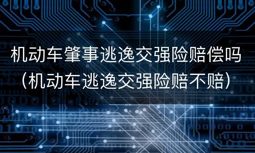 机动车肇事逃逸交强险赔偿吗（机动车逃逸交强险赔不赔）