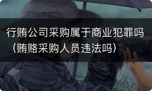 行贿公司采购属于商业犯罪吗（贿赂采购人员违法吗）