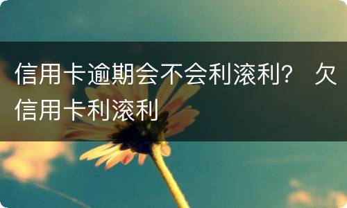 信用卡逾期会不会利滚利？ 欠信用卡利滚利
